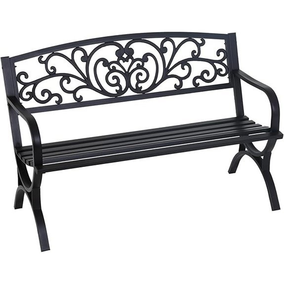 fdw outdoor floral garden bench