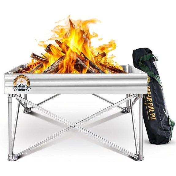 fireside outdoor 24 portable collapsible fire pit