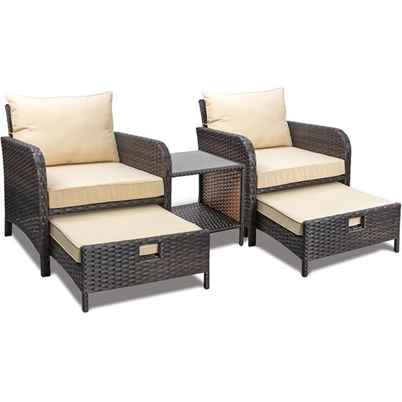 five piece wicker patio set