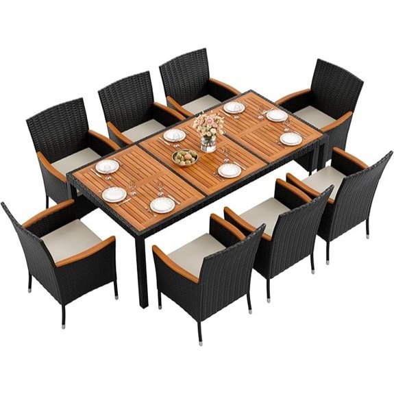 flamaker 9 piece acacia wood