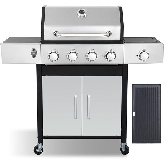 four burner propane grill combo