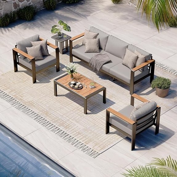 four piece aluminum patio set
