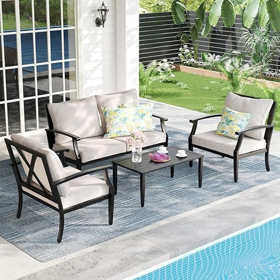 four piece metal patio set