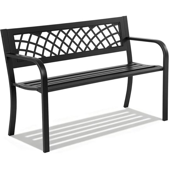 garden bench iron steel frame