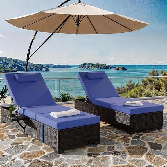 garvee outdoor wicker chaise lounges