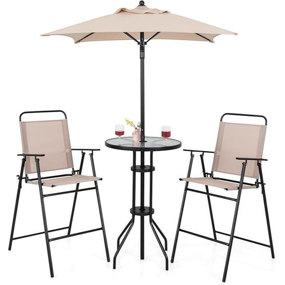 giantex beige outdoor bar set