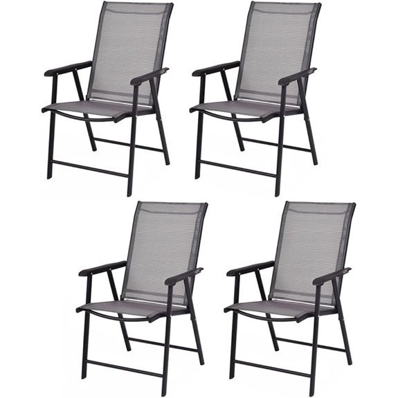 Giantex Set of 4 Folding Patio Chairs (Grey)