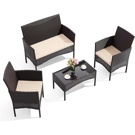 gotland khaki wicker set 4 piece