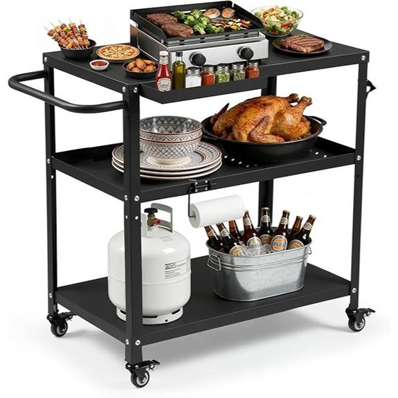 grill cart with locks