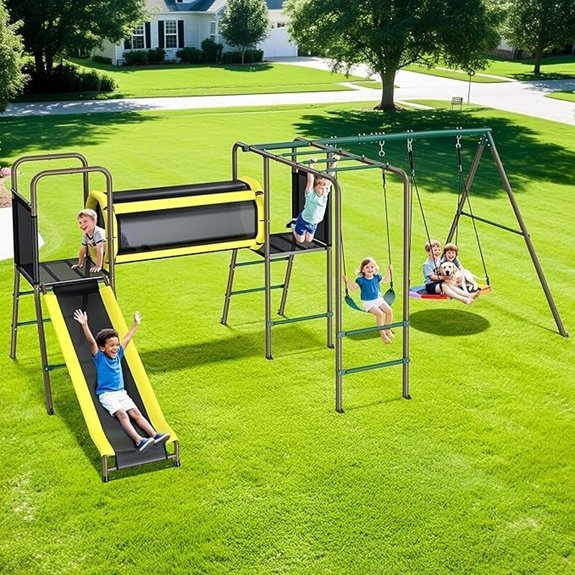 hapfan 660lbs 5 in 1 swingset