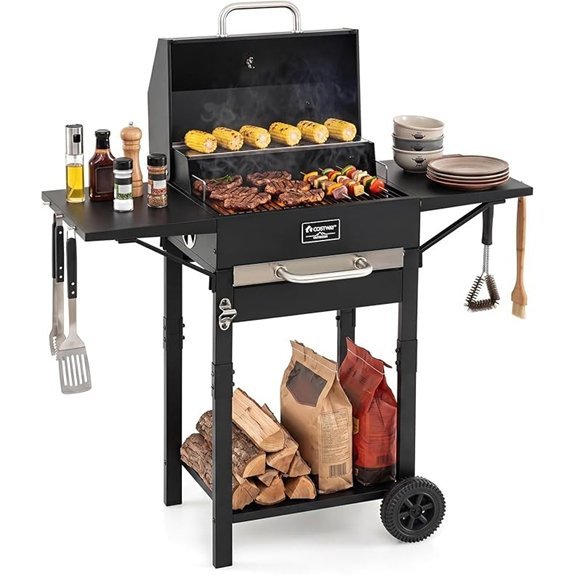 happygrill charcoal grill with wheels
