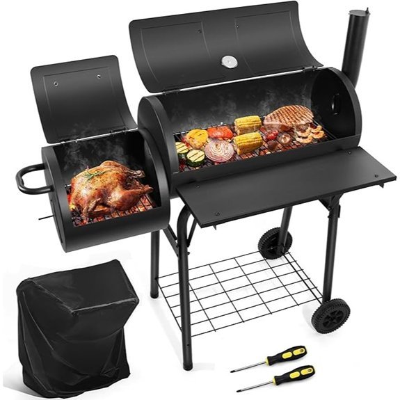hasteel charcoal grill with smoker