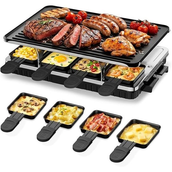 hbn electric raclette table grill