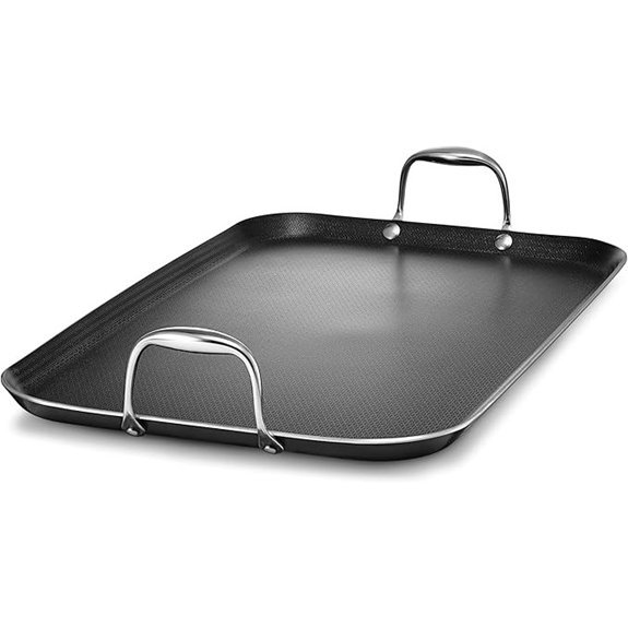 hexclad double burner griddle pan
