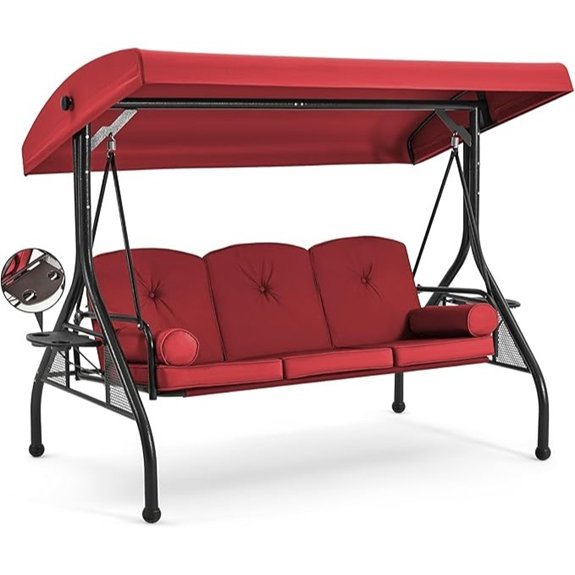homrest 3 seat swing wine red