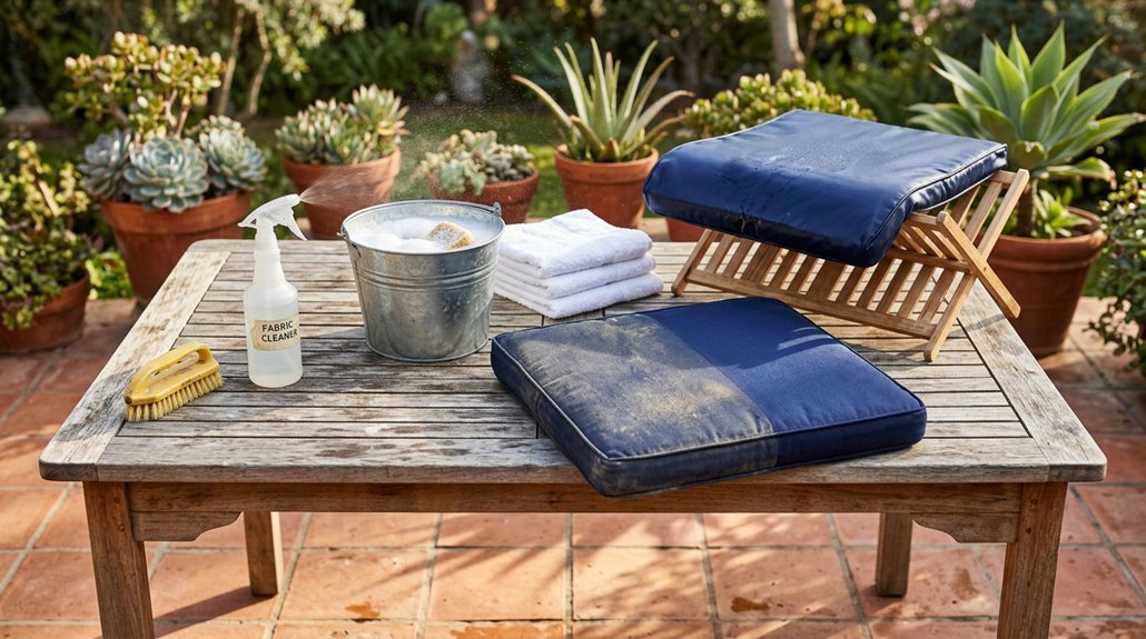 how to clean patio cushions