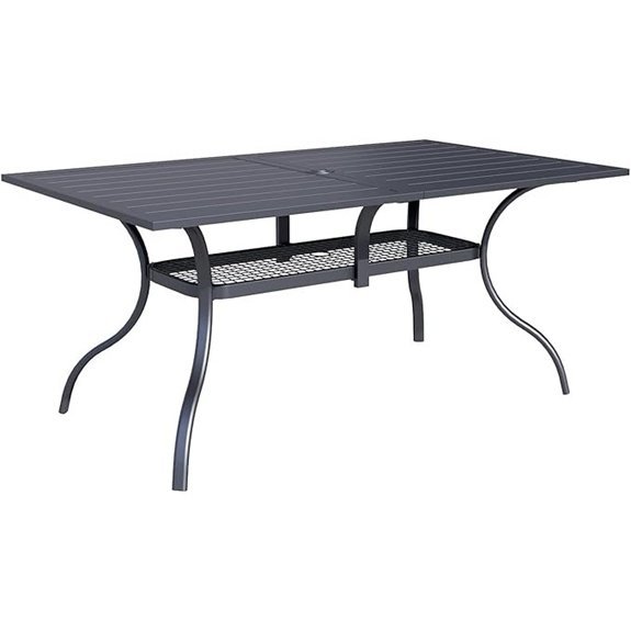 incbruce 60x36 patio table with umbrella hole