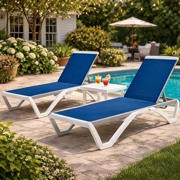kozyard blue outdoor chaise lounge set