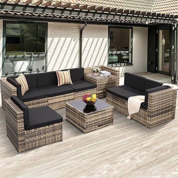 krofem 8 piece wicker set
