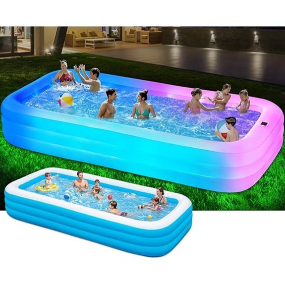 large solar inflatable pool with leds