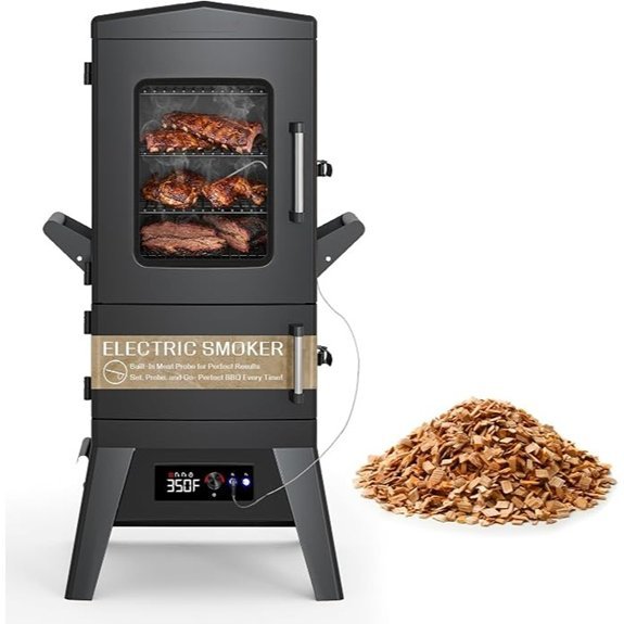 large vertical smoker with four racks