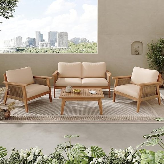 lorna 4 seater acacia wood