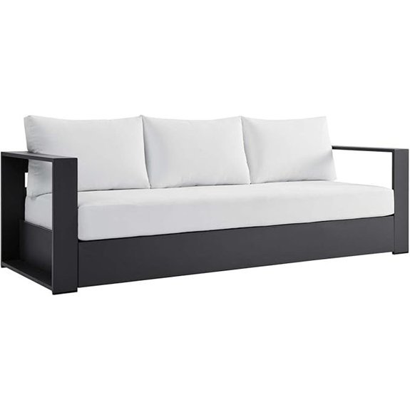 modway tahoe gray aluminum sofa