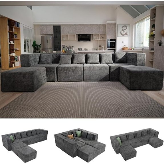 monvane grey modular couch