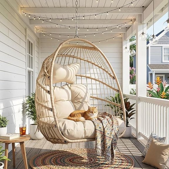nicesoul beige hanging chair