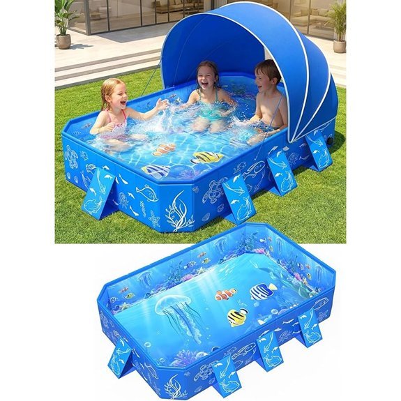 non inflatable foldable kiddie pool with canopy
