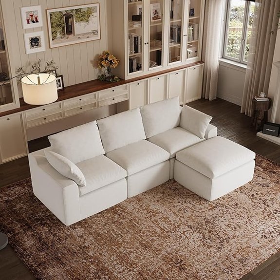 novilla white modular sectional sofa