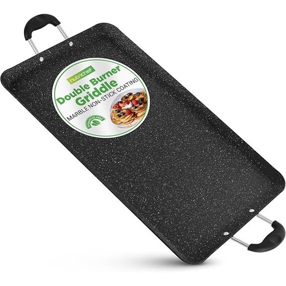 nutrichef griddle double burner non stick