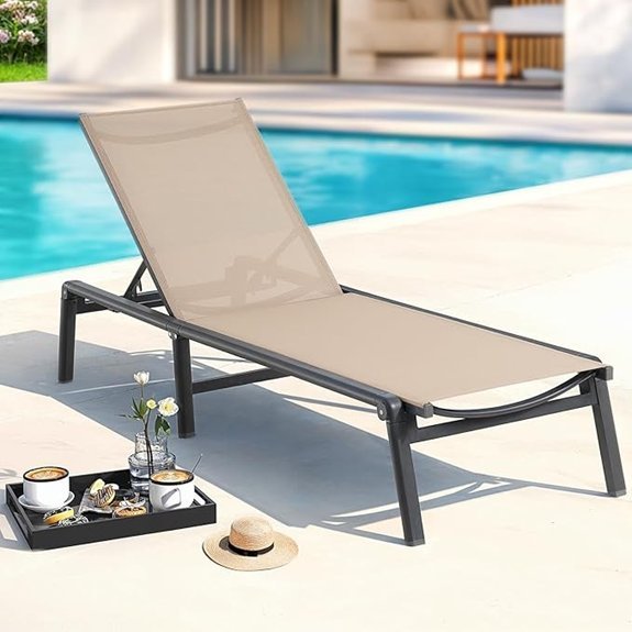 onbrill aluminum chaise lounge chair