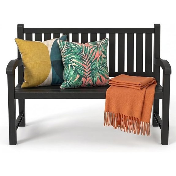 outdoor bench for two people