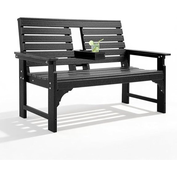 outdoor hdpe bench with cupholders