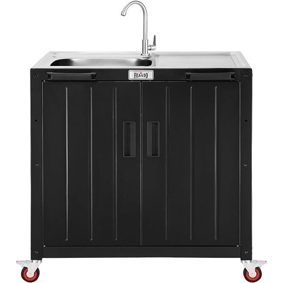 outdoor kitchen island with sink