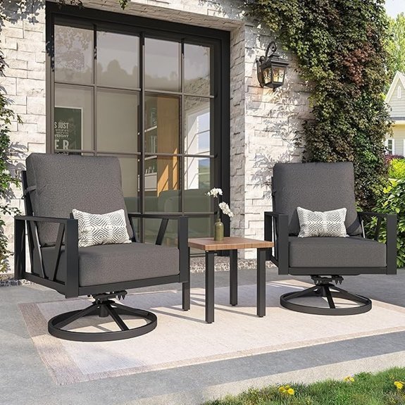 outdoor patio swivel chairs set
