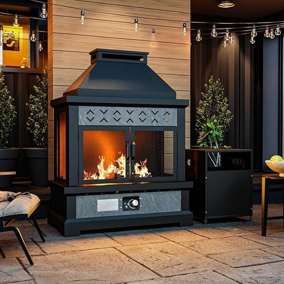outdoor propane fire pit with tank storage