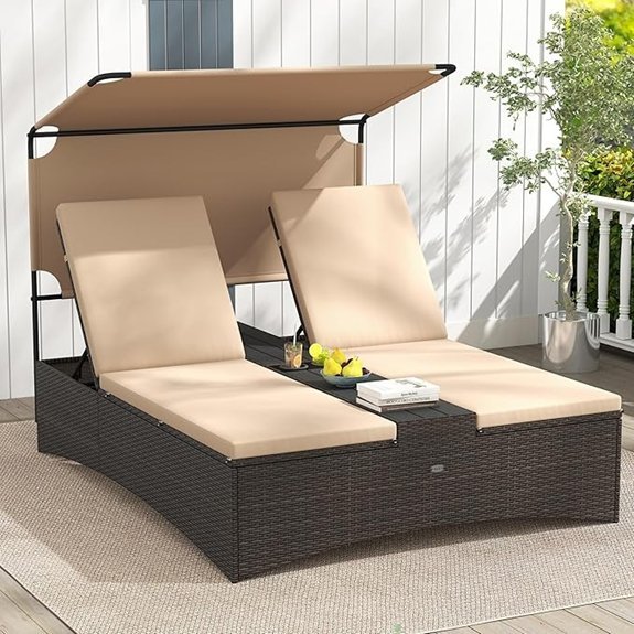 outdoor rattan daybed with canopy