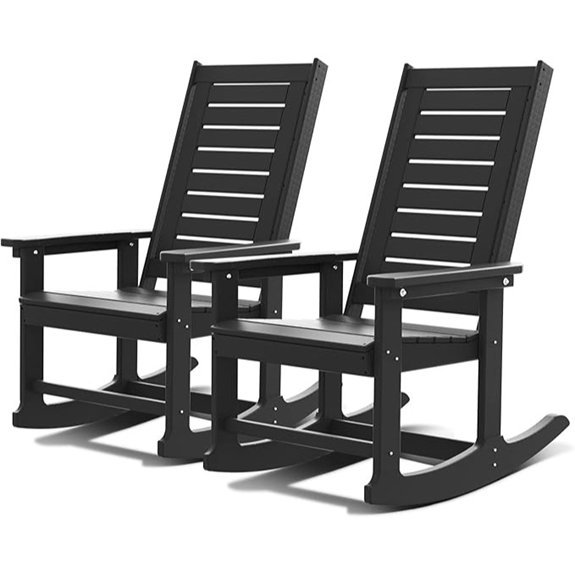 outdoor rocking chairs set 2 black