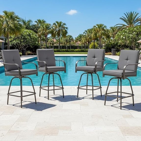 outdoor swivel bar stools set of four