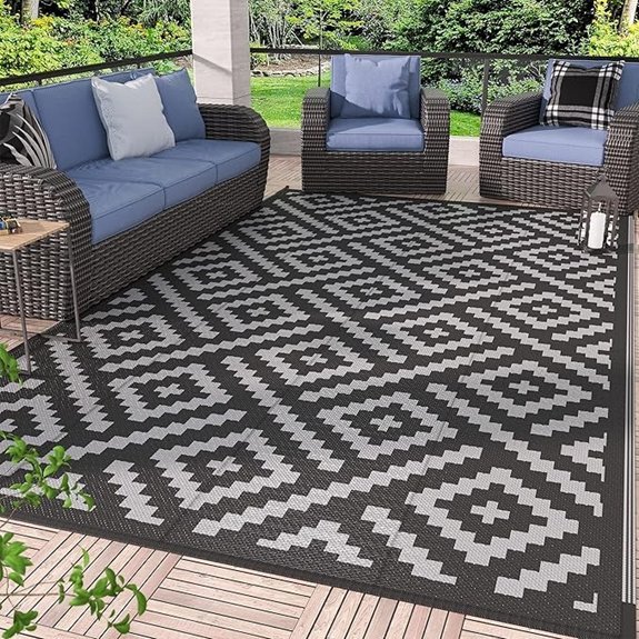 outdoor waterproof reversible rug