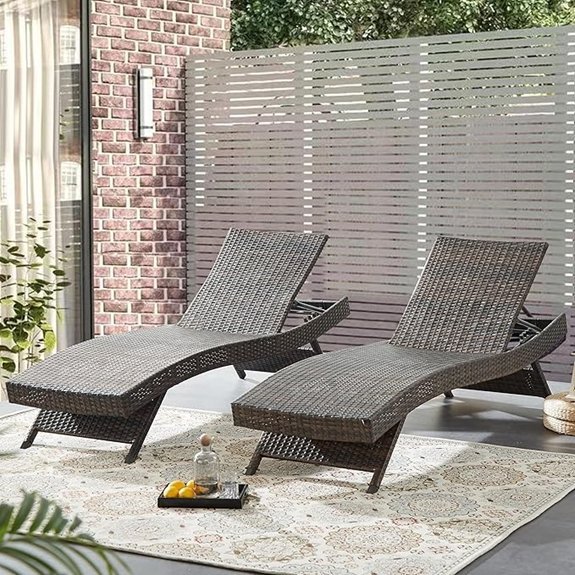 outdoor wicker reclining chaise