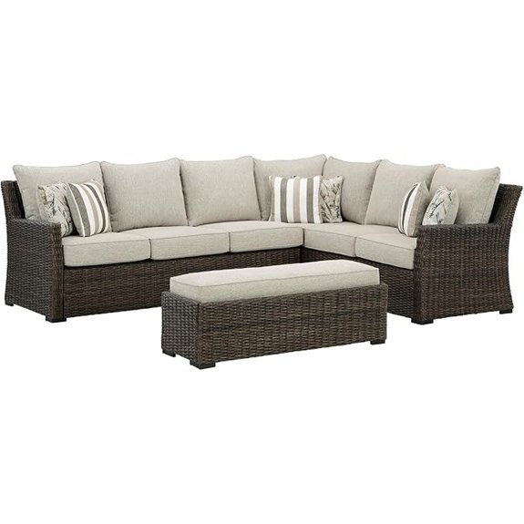 outdoor wicker sectional ashley brook ranch