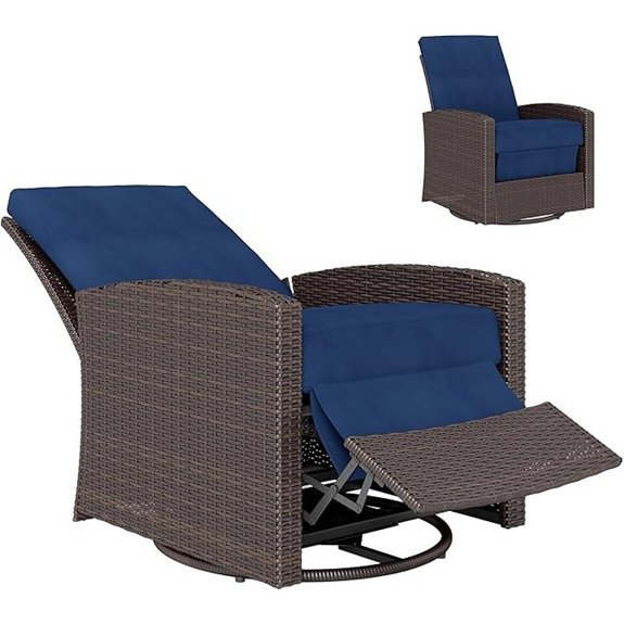 outsunny dark blue wicker chair