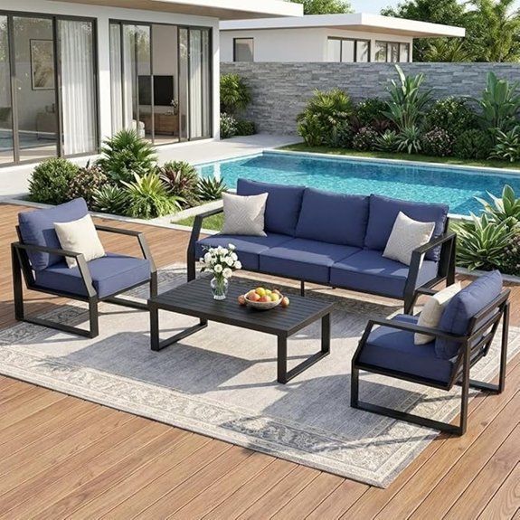 oversized 5 seater patio set