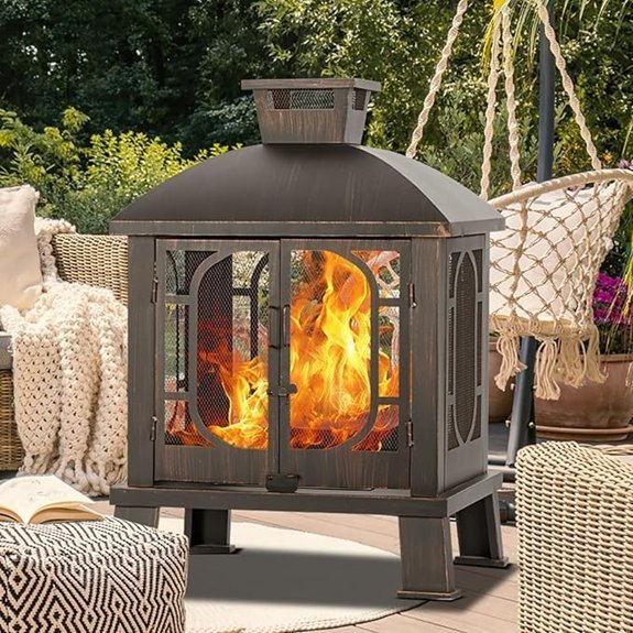 panovue metal chiminea firepit