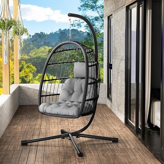 patio rattan hanging chair