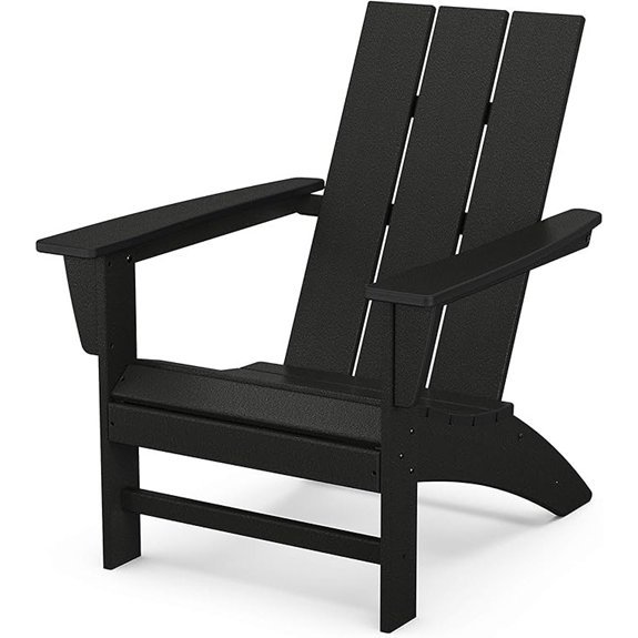 polywood black adirondack chair