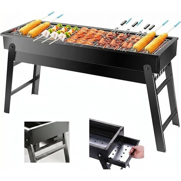 portable folding charcoal grill